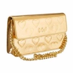 Marc Jacobs Mirror Heart Gold Clutch w/ chain